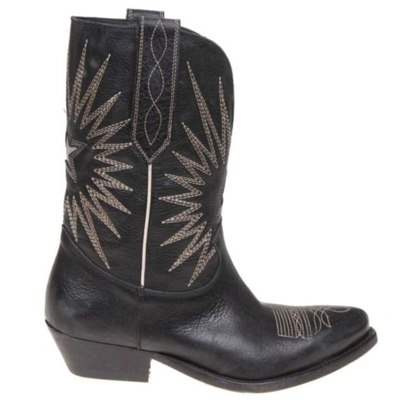 GOLDEN GOOSE Black Wish Star boots Sz 7 - Picture 1 of 9